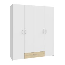 Drehtürenschrank >ECONOBOX< in Weiss  / Puccini Eiche  - 159,1x190,5x54,4 (BxHxT)