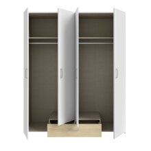 Drehtürenschrank >ECONOBOX< in Weiss  / Puccini Eiche  - 159,1x190,5x54,4 (BxHxT)