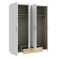 Drehtürenschrank >ECONOBOX< in Weiss  / Puccini Eiche  - 159,1x190,5x54,4 (BxHxT)