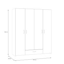 Drehtürenschrank >ECONOBOX< in Weiss  / Puccini Eiche  - 159,1x190,5x54,4 (BxHxT)