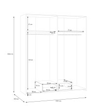 Drehtürenschrank >ECONOBOX< in Weiss  / Puccini Eiche  - 159,1x190,5x54,4 (BxHxT)