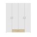 Drehtürenschrank >ECONOBOX< in Weiss  / Puccini Eiche  - 159,1x190,5x54,4 (BxHxT)
