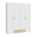Drehtürenschrank >ECONOBOX< in Weiss  / Puccini Eiche  - 159,1x190,5x54,4 (BxHxT)