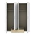 Drehtürenschrank >ECONOBOX< in Weiss  / Puccini Eiche  - 159,1x190,5x54,4 (BxHxT)