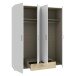 Drehtürenschrank >ECONOBOX< in Weiss  / Puccini Eiche  - 159,1x190,5x54,4 (BxHxT)