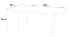 Esstisch >Bologna< in weiß, Holzwerkstoff - 160x75x90cm (BxHxT)