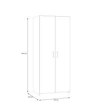 Drehtürenschrank >ECONOBOX< in Weiss - 79,7x190,5x54,4cm (BxHxT)