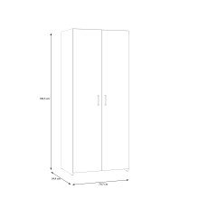Drehtürenschrank >ECONOBOX< in Weiss - 79,7x190,5x54,4cm (BxHxT)