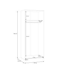 Drehtürenschrank >ECONOBOX< in Weiss - 79,7x190,5x54,4cm (BxHxT)