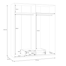 Drehtürenschrank >ECONOBOX 2< in weiß - 177,5x210,5x54,2cm (BxHxT)