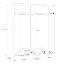 Drehtürenschrank >ECONOBOX 2< in weiß - 177,5x210,5x54,2cm (BxHxT)