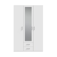 Drehtürenschrank >ECONOBOX 2< in weiß / Spiegel - 133,2x210,5x54,2cm (BxHxT)
