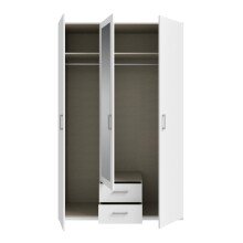 Drehtürenschrank >ECONOBOX 2< in weiß / Spiegel - 133,2x210,5x54,2cm (BxHxT)