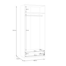 Drehtürenschrank >ECONOBOX 2< in Weiss - 88,9x210,5x54,2cm (BxHxT)
