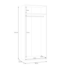 Drehtürenschrank >ECONOBOX 2< in Weiss - 88,9x210,5x54,2cm (BxHxT)