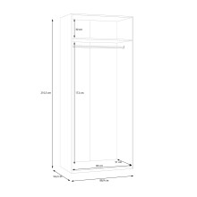 Drehtürenschrank >ECONOBOX 2< in Weiss - 88,9x210,5x54,2cm (BxHxT)