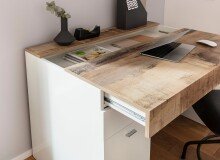Schreibtisch >Sliding< ausziehbarer Tischplatte - 100x75x60 (B/H/T)