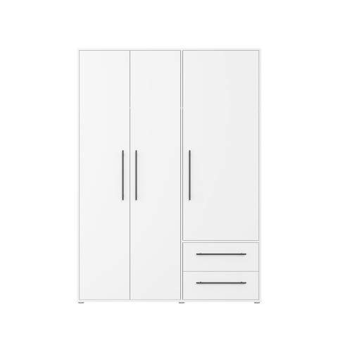 Drehtürenschrank >MOKKARIS< in weiss - 144,4x200,1x58,8cm (BxHxT)