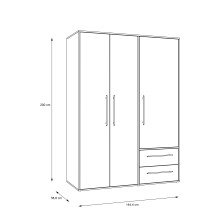Drehtürenschrank >MOKKARIS< in weiss - 144,4x200,1x58,8cm (BxHxT)
