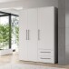 Drehtürenschrank >MOKKARIS< in weiss - 144,4x200,1x58,8cm (BxHxT)