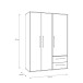 Drehtürenschrank >MOKKARIS< in weiss - 144,4x200,1x58,8cm (BxHxT)