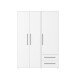 Drehtürenschrank >MOKKARIS< in weiss - 144,4x200,1x58,8cm (BxHxT)