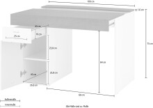 Schreibtisch >Sliding< ausziehbarer Tischplatte - 100x75x60 (B/H/T)