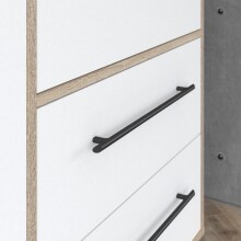 Drehtürenschrank >MOKKARIS< in Sonoma Eiche/Weiß - 144,4x200,1x58,8cm (BxHxT)