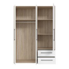 Drehtürenschrank >MOKKARIS< in Sonoma Eiche/Weiß - 144,4x200,1x58,8cm (BxHxT)