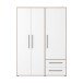 Drehtürenschrank >MOKKARIS< in Sonoma Eiche/Weiß - 144,4x200,1x58,8cm (BxHxT)
