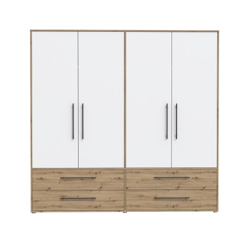 Drehtürenschrank >MOKKARIS< in Artisan Eiche - 205,9x200,1x58,8cm (BxHxT)