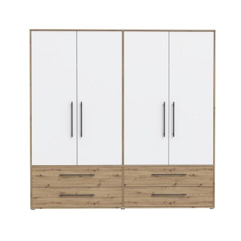 Drehtürenschrank >MOKKARIS< in Artisan Eiche - 205,9x200,1x58,8cm (BxHxT)