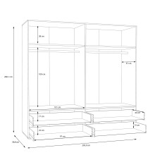 Drehtürenschrank >MOKKARIS< in Artisan Eiche - 205,9x200,1x58,8cm (BxHxT)