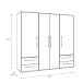 Drehtürenschrank >MOKKARIS< in Sonoma Eiche / Weiss - 205,9x200,1x58,8cm (BxHxT)