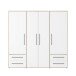 Drehtürenschrank >MOKKARIS< in Sonoma Eiche / Weiss - 205,9x200,1x58,8cm (BxHxT)