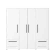 Drehtürenschrank >MOKKARIS< in weiß - 205,9x200,1x58,8cm (BxHxT)