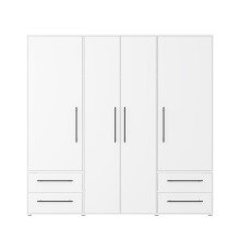 Drehtürenschrank >MOKKARIS< in weiß - 205,9x200,1x58,8cm (BxHxT)