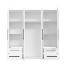 Drehtürenschrank >MOKKARIS< in weiß - 205,9x200,1x58,8cm (BxHxT)