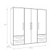Drehtürenschrank >MOKKARIS< in weiß - 205,9x200,1x58,8cm (BxHxT)