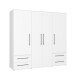 Drehtürenschrank >MOKKARIS< in weiß - 205,9x200,1x58,8cm (BxHxT)