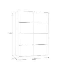 Schiebetürenschrank >SCHACH&MATT 2< in Weiss / Artisan Eiche - 150,1x210,5x61,2cm B/H/T