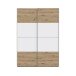 Schiebetürenschrank >SCHACH&MATT 2< in Weiss / Artisan Eiche - 150,1x210,5x61,2cm B/H/T