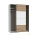 Schiebetürenschrank >SCHACH&MATT 2< in Weiss / Artisan Eiche - 150,1x210,5x61,2cm B/H/T