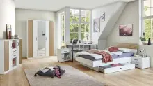 Schreibtisch >Rügen< in WEISS - 140x75x70cm...