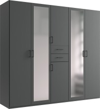 Kleiderschrank >Dillingen< in Graphit - 228x213x58cm (BxHxT)