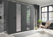 Schlafzimmer-Set >Dillingen< in Graphit - 228x213x58cm (BxHxT)
