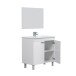Badezimmer-Set >LC1-80< in weiß glänzend / Spiegel - 80x80x45 (BxHxT)