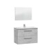 Badezimmer-Set >ARUBA< in Beton-Grau / Spiegel - 80x57x45 (BxHxT)