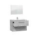 Badezimmer-Set >ARUBA< in Beton-Grau / Spiegel - 80x57x45 (BxHxT)