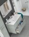 Badezimmer-Set >ARUBA< in Beton-Grau / Spiegel - 80x57x45 (BxHxT)